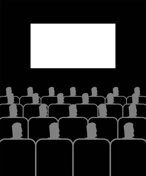 Sala de conferencias. En el cine la gente se sienta en sillones. Presentación . — Vector de stock