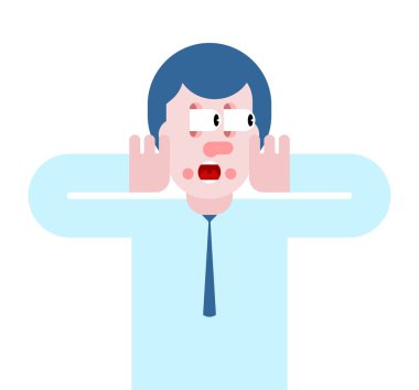 Şok adam. Panik adam. ruhsal sarsıntı ve korku