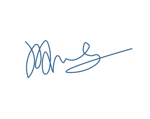 Firma Aislado sobre fondo blanco. Plantilla para oficina docu — Vector de stock