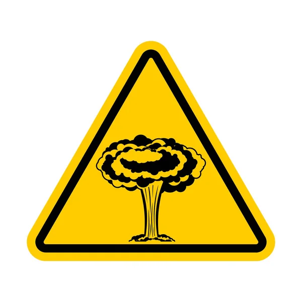 Uwagę wojny. Wybuchu jądrowego jest zabronione. Żółty trójkąt — Wektor stockowy