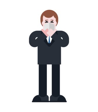 Solunum adamı. Toz maskesi adam. Kirli hava. ENVI