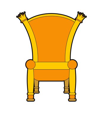 Kraliyet tahtının izole. Altın regal sandalye vektör çizim