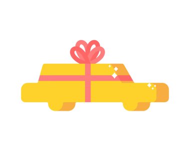 Araba hediye ve yay. Otomatik doğum günü ve yıldönümü için mevcut.