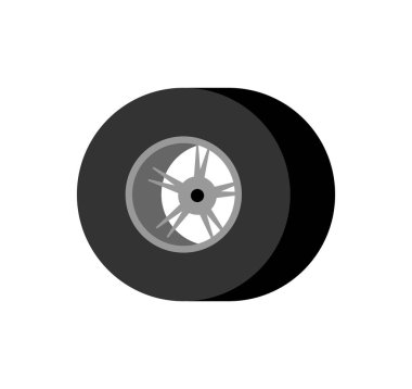 Tekerlek otomobil lastiği izole, siyah. Vektör çizim