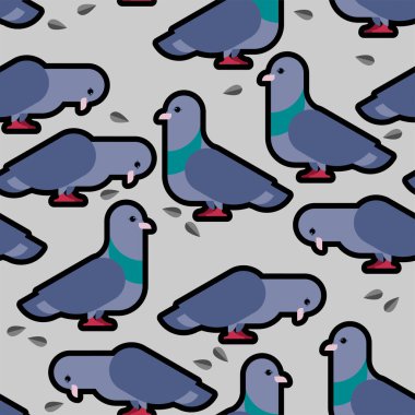 Güvercin desen. Güvercin sorunsuz arka plan. Vektör çizim