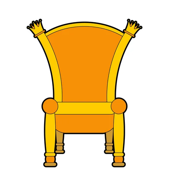 Trône royal isolé. Chaise royale en or illustration vectorielle — Image vectorielle