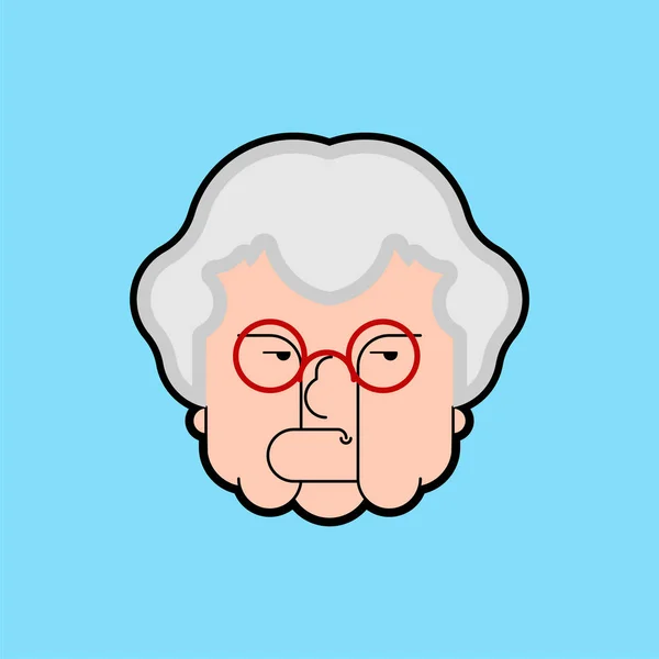 Abuela malvada Vieja bruja. Mala abuela. Anciana enojada. Vector il — Vector de stock