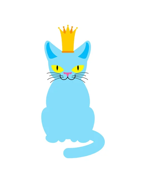 Rei Gato em coroa. Chefe de estimação real. Ilustração vetorial —  Vetores de Stock