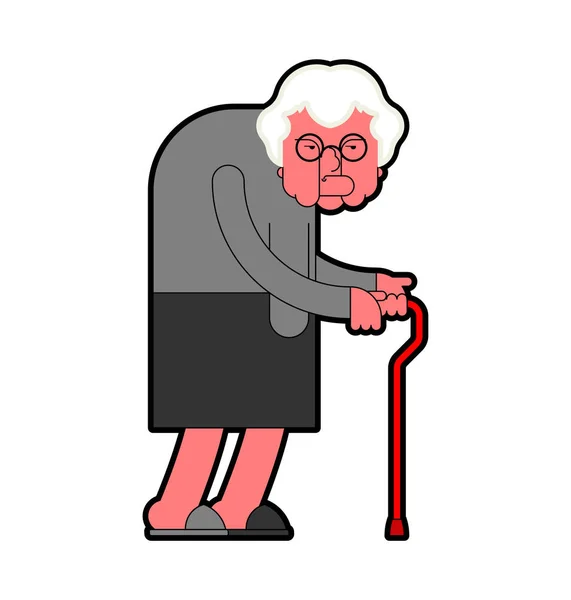 Evil Grandmother Old hag. Bad Grandma. Old lady Angry. Vector il — Stock Vector