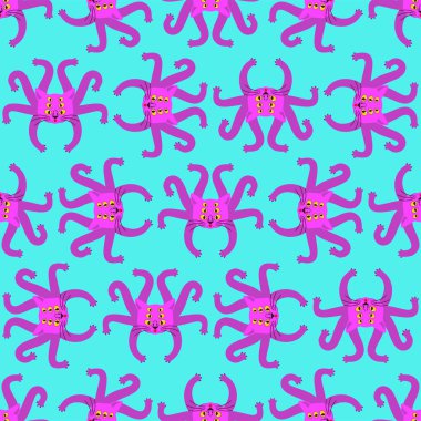 Kedi ahtapot deseni kusursuz. Evcil hayvan arka planı. canavar metin