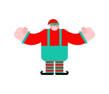 Elf Noel Baba izole. Küçük Noel Yardımcısı. Xmas ve Yeni Yıl V