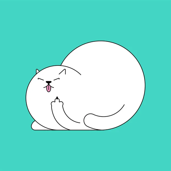 Putain de chat isolé. Pet geste grossier. illustration vectorielle animal — Image vectorielle