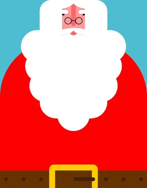 Дед Мороз с бородой. Костюм Красного Санта Клауса. Кристм — стоковый вектор