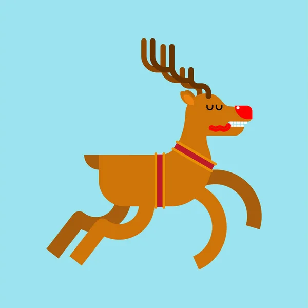 Santa deer cartoon isolated. Christmas and New Year Vector Illus — ストックベクタ