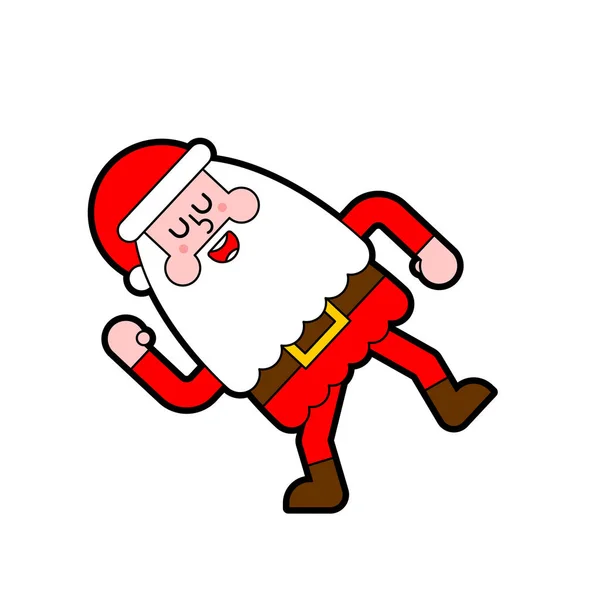 Père Noël dansant isolé. Grand-père danseur. Noël et New Ye — Image vectorielle