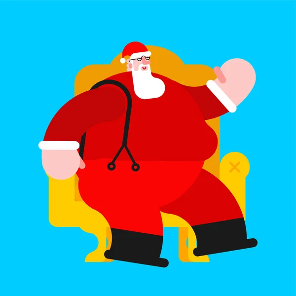 Ο Άγιος Βασίλης στην πολυθρόνα. Χριστούγεννα και Πρωτοχρονιά διάνυσμα εικονογράφηση — Διανυσματικό Αρχείο
