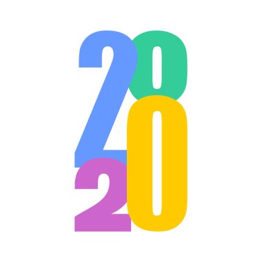 2020 Yeni Yıl tabelası simgesi. Vektör simgesi