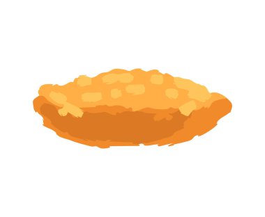 Patty 'nin eli izole yiyecekleri çekti. Fırın ürünleri. vektör illüstrası