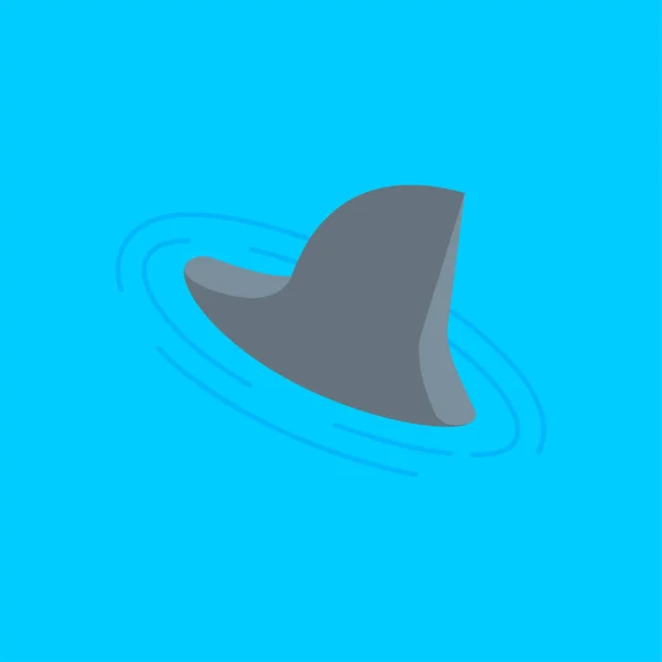 Aleta de tiburón aislada. Depredador marino de vuelta. Ver illu vector animal — Vector de stock
