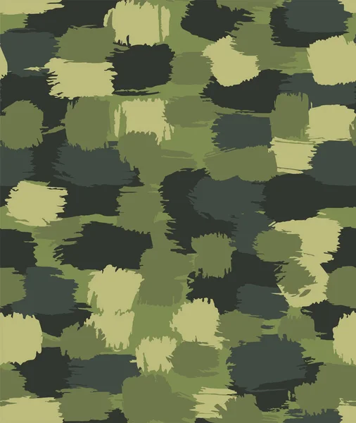 Exército mão desenhado doodle padrão sem costura. Moder abstrato militar — Vetor de Stock