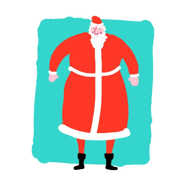 Santa Claus dibujó objetos garabatos a mano. Navidad moderna de moda New Ye — Vector de stock