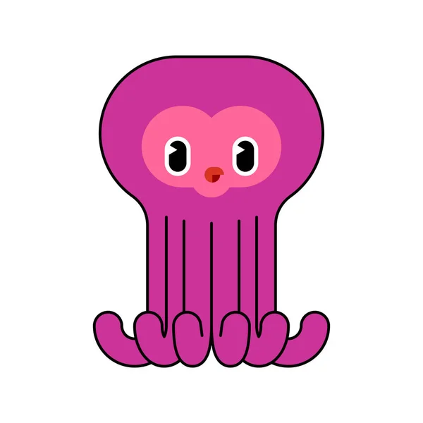 Cute Kraken baby isolated. Cartoon Octopus child. see animal vec — Stock Vector