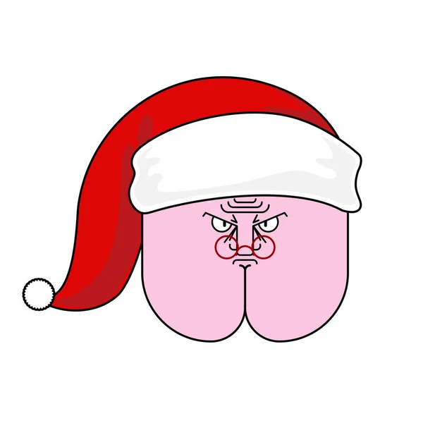 Ass in santa hat. Christmas buttocks Vector illustration — Stock Vector