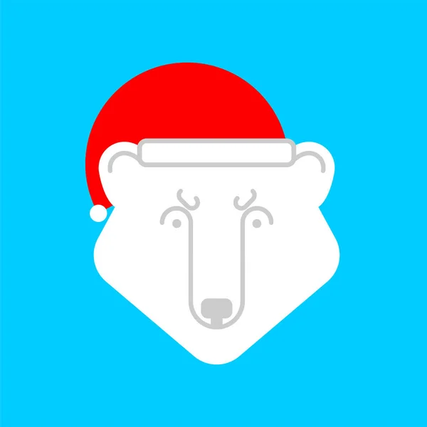 Πολική αρκούδα Άγιος Βασίλης απομονωμένη. Χριστούγεννα και το Νέο Έτος εικονογράφηση — Διανυσματικό Αρχείο