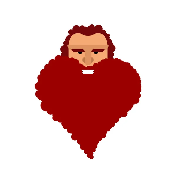 Barba en forma de corazón. Me encanta la barba. Signo de peluquería . — Archivo Imágenes Vectoriales