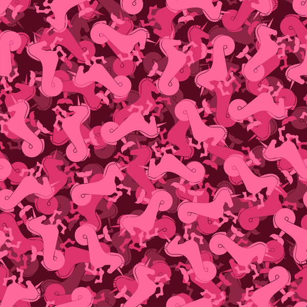 Water unicorn Hippocampus pattern seamless. Mythical animal back