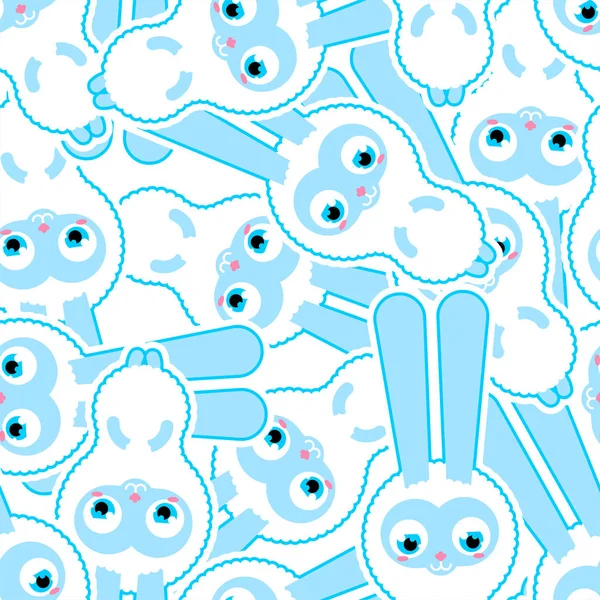 Cute Hare baby pattern seamless. Cartoon rabbit child background — Stock Vector