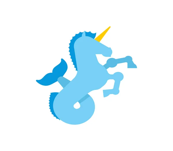 Water unicorn Hippocampus Mythical animal. Heraldic beast isolat — ストックベクタ