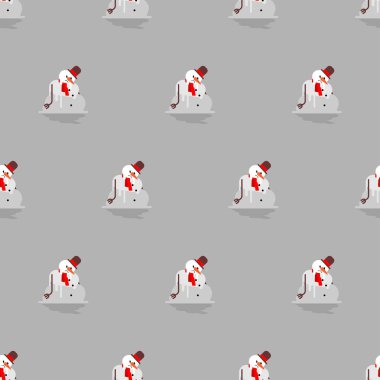 Erimiş kardan adam deseni kusursuz. Kış sona eriyor. En