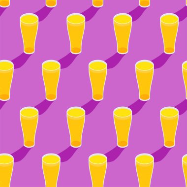 Bir bardak dikişsiz bira. Alkol geçmişi. vektör metni