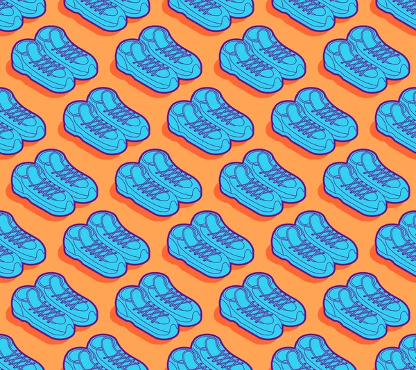 Sneakers pattern seamless. Shoes background. vector texture. fas — Stok Vektör