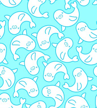 Harp fok yavrusu deseni pürüzsüz. Hayvan vektör arkaplanı