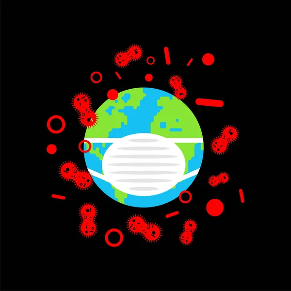 Planète Est Infectée Par Coronavirus Propagation Épidémie 2019 Ncov Sur — Image vectorielle