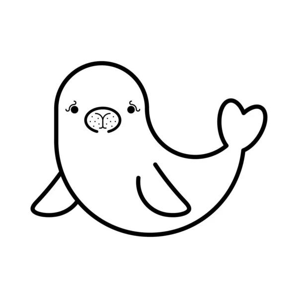 Harp Seal Pup Isolato Illustrazione Vettoriale Animale — Vettoriale Stock