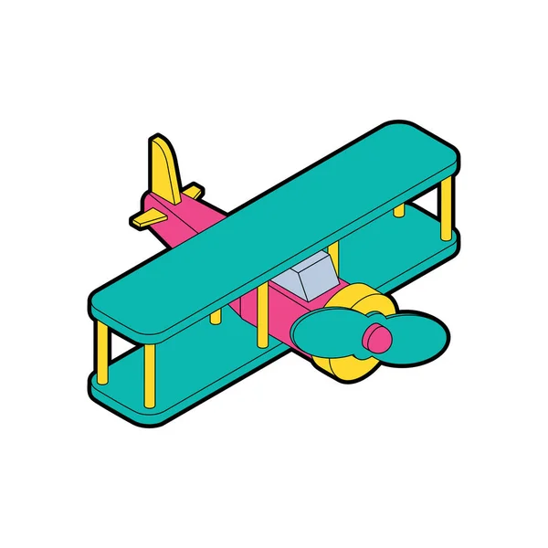 Vliegtuig Cartoon Stijl Speelgoedvliegtuig Kids Style Vector Illustratie — Stockvector