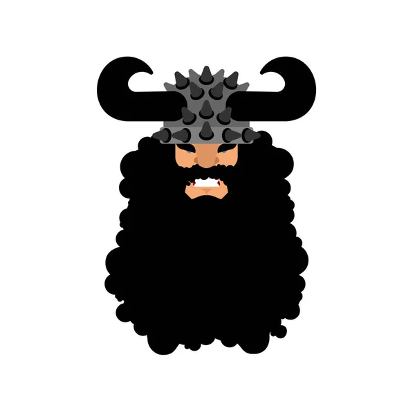 バイキングの顔 髭でノームと戦う ベクターイラスト — ストックベクタ