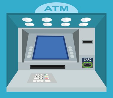 ATM. Duvar ile boş ekran.