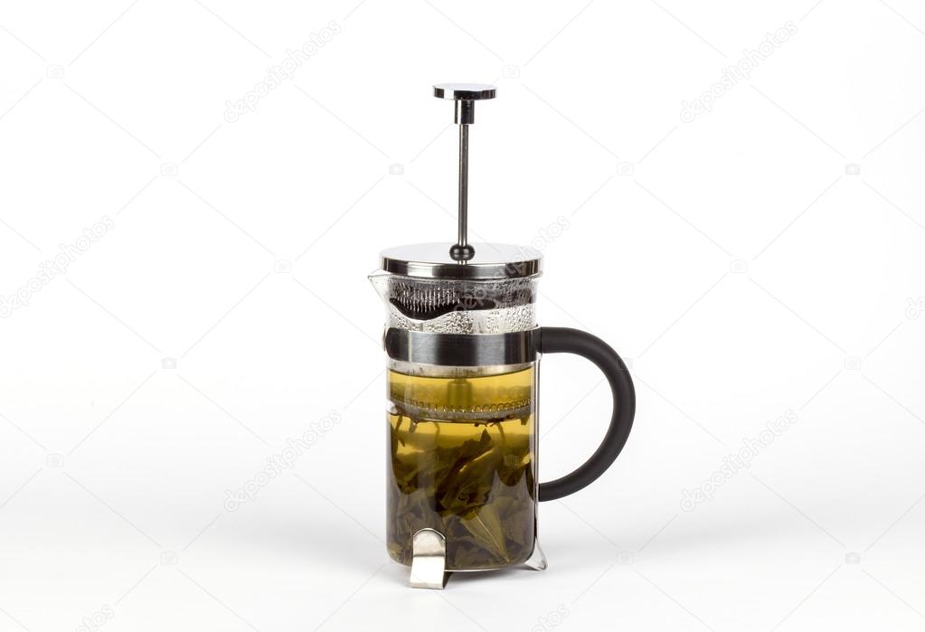 different colors on a white background isolated herbal teas
