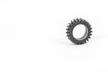 Gears ile dişlerini beyaz bir arka plan üzerinde meşgul küçük grup.