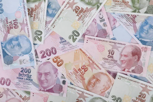 Turkish Lira Banknotes Coins — Stock Photo, Image