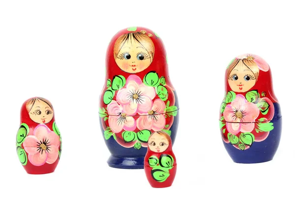 Traditionelle Russische Matrjoschka Puppe Auf Weißem Hintergrund — Stockfoto