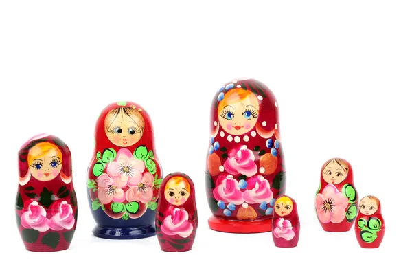 Traditionelle Russische Matrjoschka Puppe Auf Weißem Hintergrund — Stockfoto
