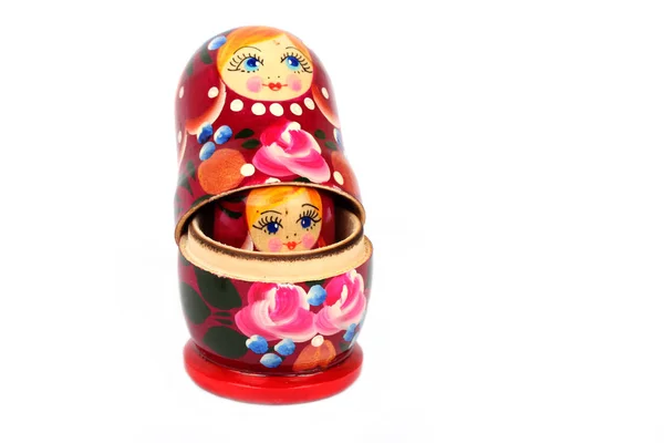 Traditional Russian Matryoshka Doll White Background — Stock Photo, Image