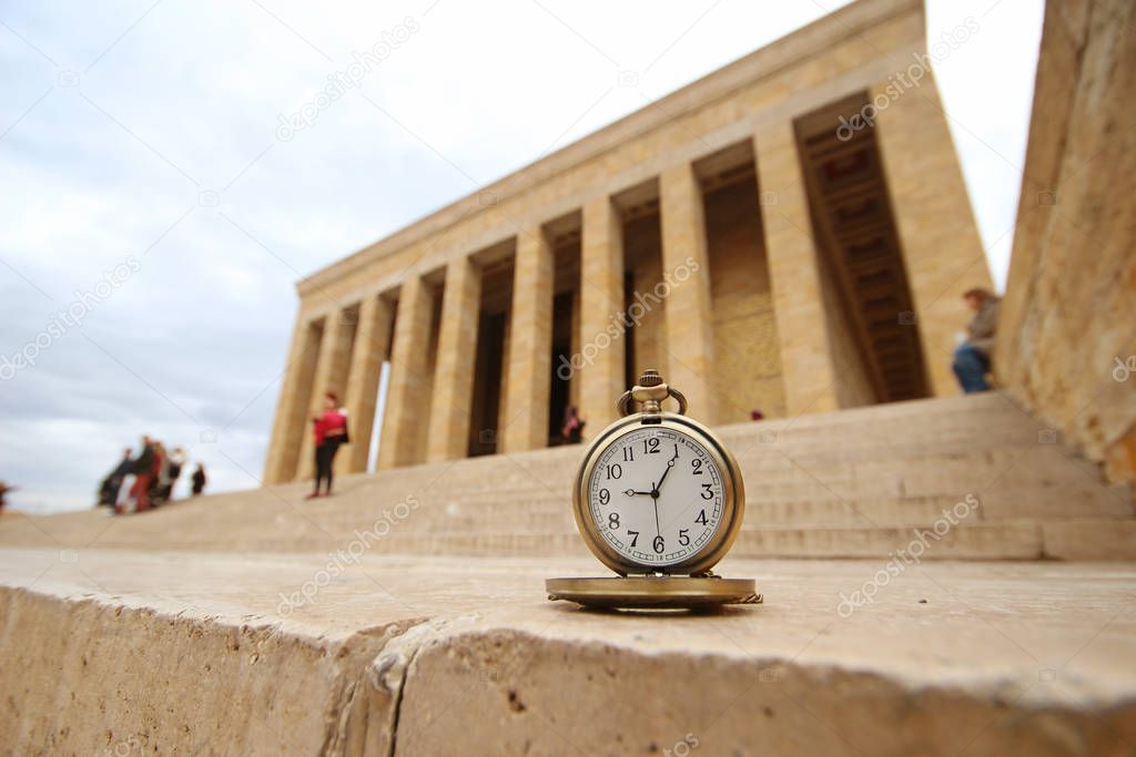 Turkey, Ankara, Ataturk's Mausoleum and time passes 09:05