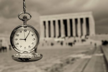 Turkey, Ankara, Ataturk's Mausoleum and time passes 09:05 clipart