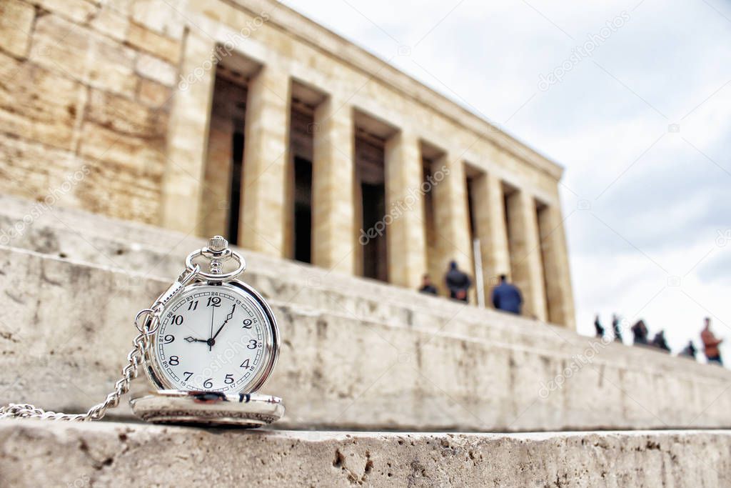 Turkey, Ankara, Ataturk's Mausoleum and time passes 09:05